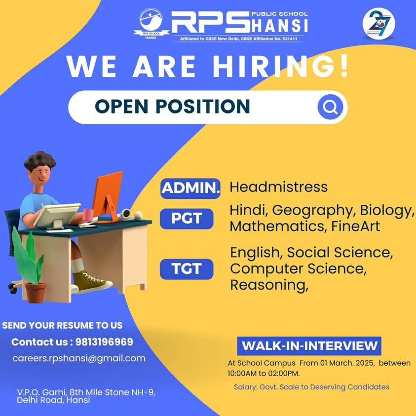 School Jobs at  RPS Public School Hansi ,  Hisar